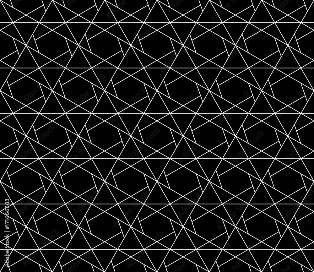 Poster vector seamless geometric pattern with editable weight of stroke