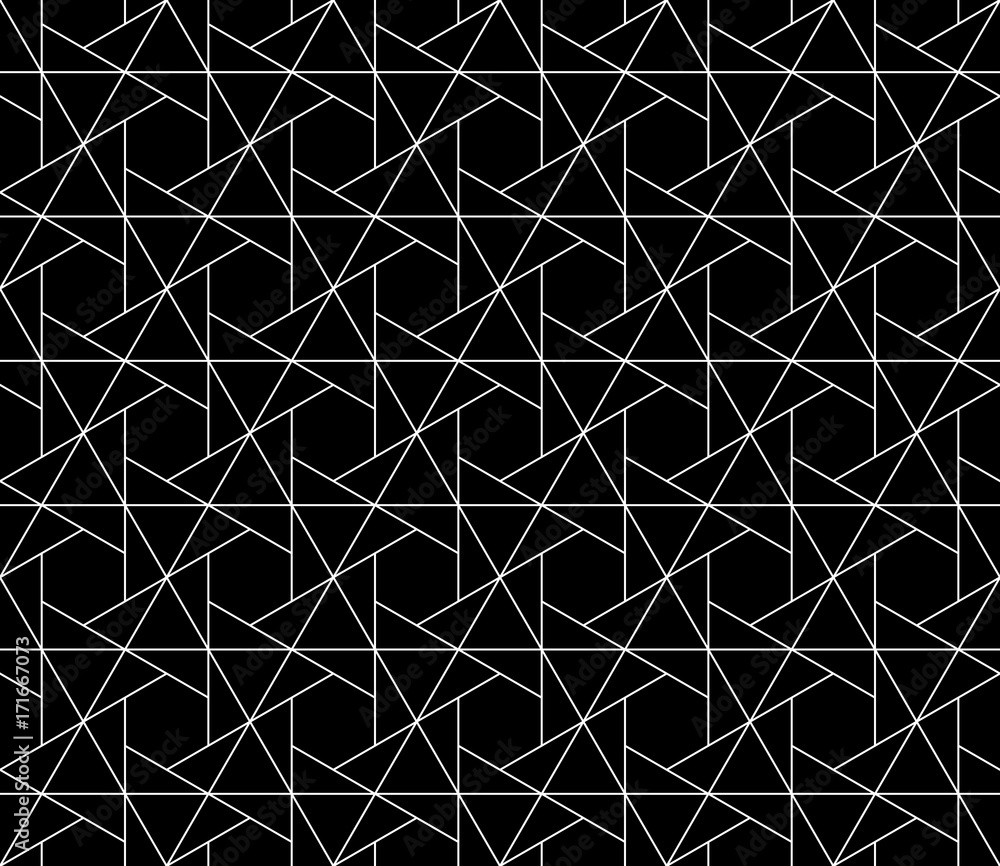 Poster vector seamless geometric pattern with editable weight of stroke