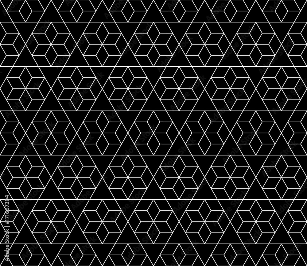 Poster vector seamless geometric pattern with editable weight of stroke