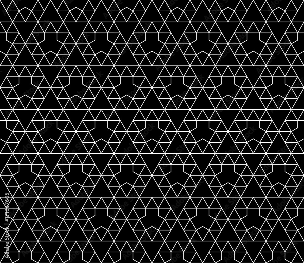 Poster vector seamless geometric pattern with editable weight of stroke