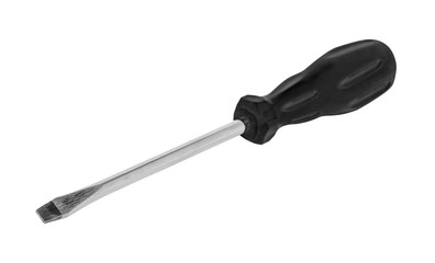 Black screwdriver isolated on white background.