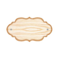 empty wooden sign isolated on white background