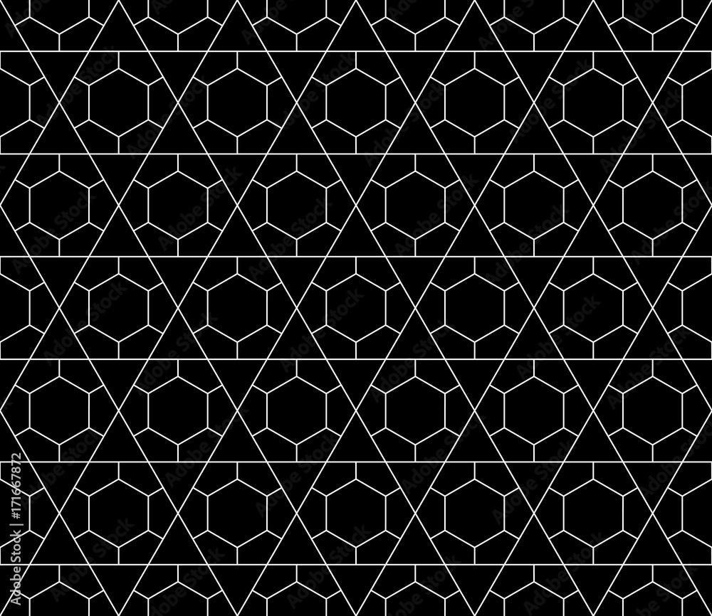 Poster vector seamless geometric pattern with editable weight of stroke