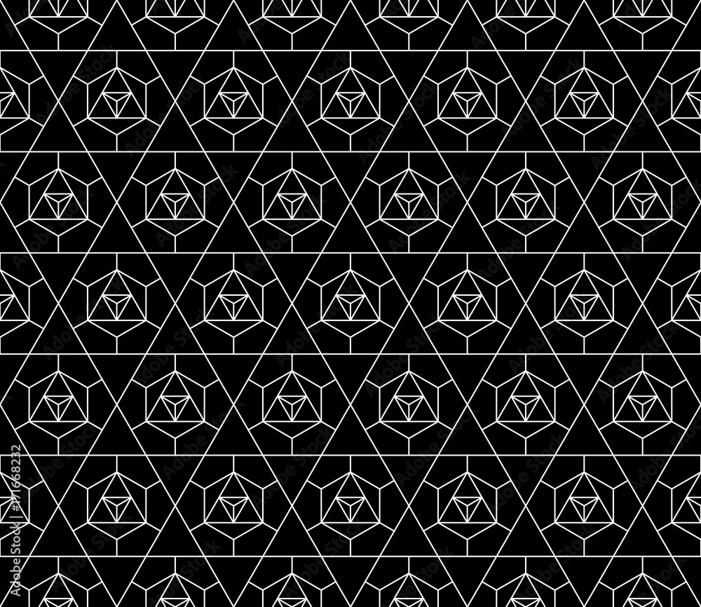 Poster vector seamless geometric pattern with editable weight of stroke