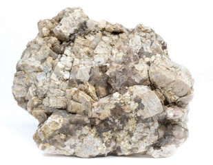 Single natural stone on white background