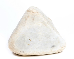 Single natural stone on white background