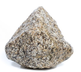 Single natural stone on white background