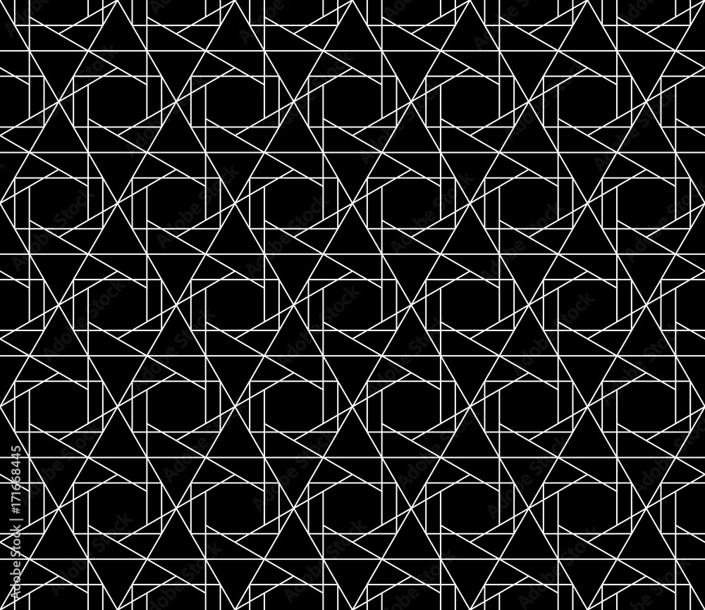 Poster vector seamless geometric pattern with editable weight of stroke