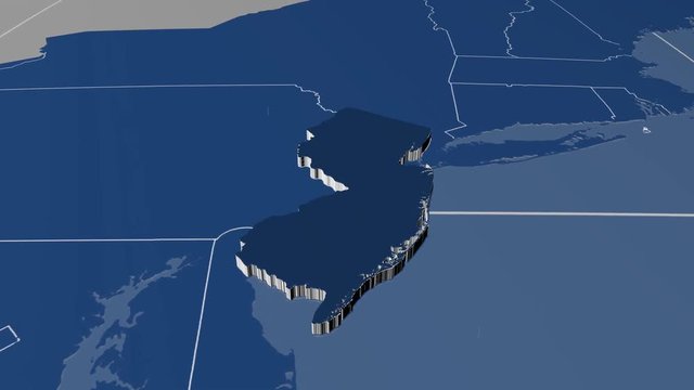 New Jersey - United States, region extruded. Solids