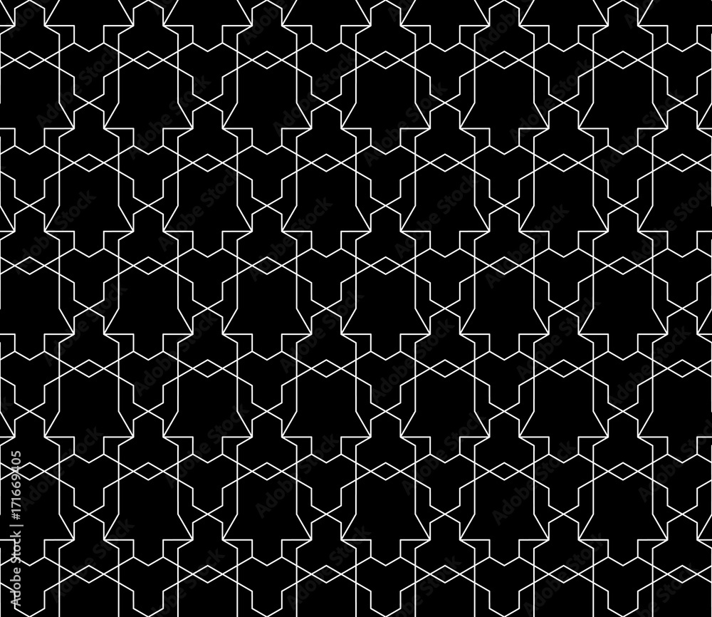 Poster vector seamless geometric pattern with editable weight of stroke