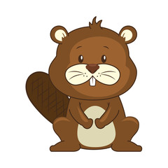 cute beaver character icon © Gstudio