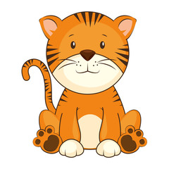 cute tiger character icon