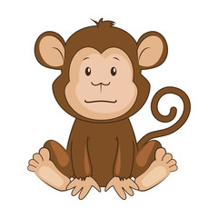 cute monkey character icon