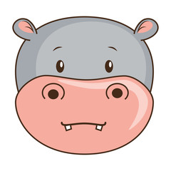 cute hippo character icon