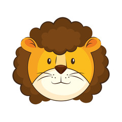 cute lion character icon