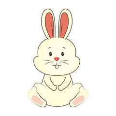 cute rabbit character icon