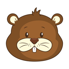 cute beaver character icon