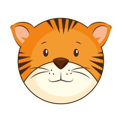 cute tiger character icon