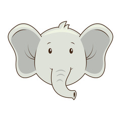 cute elephant character icon
