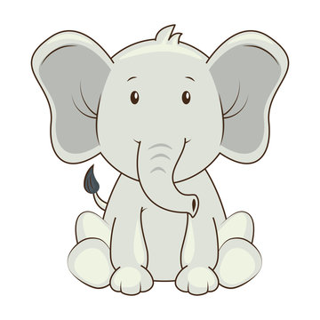 cute elephant character icon