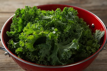 Close-up of kale in colander - Powered by Adobe