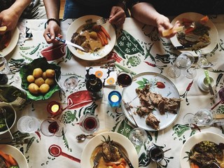 Home cooked dinner gathering