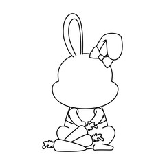 cute rabbit with carrots character icon