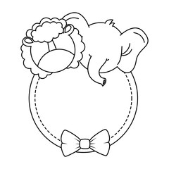 cute elephant with lion card