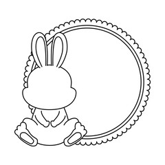 cute rabbit with lace character icon