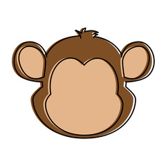 cute monkey character icon