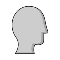 head profile icon over white background vector illustration