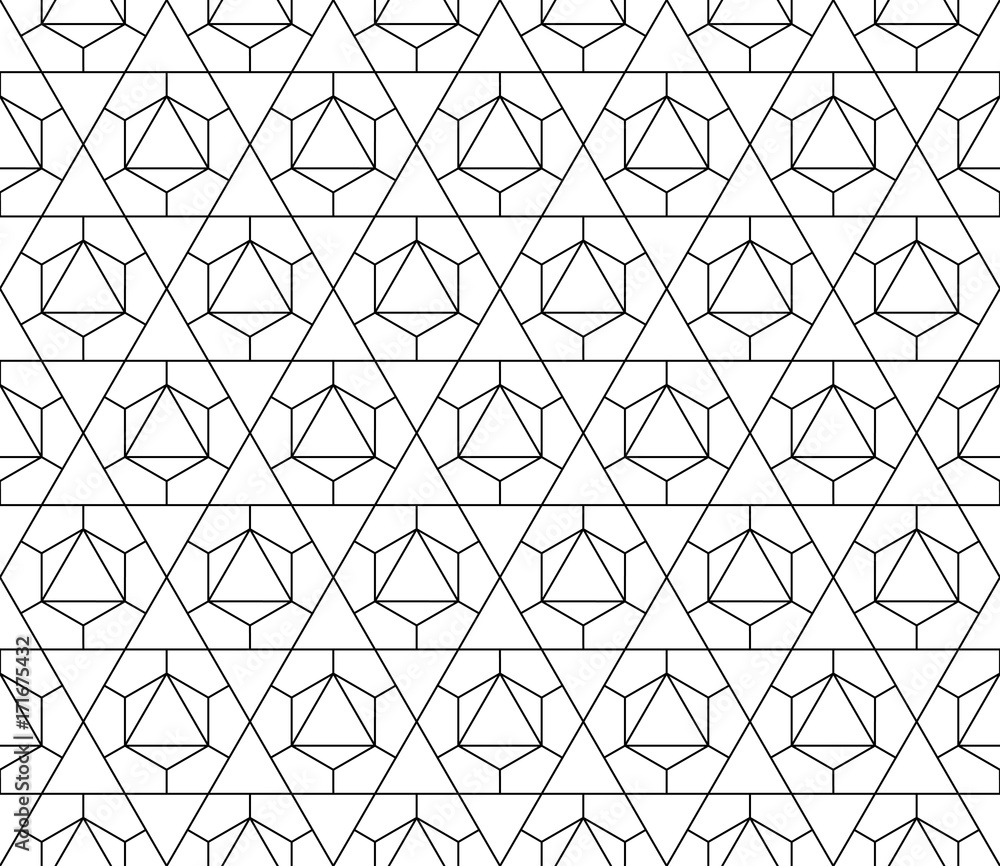 Poster vector seamless geometric pattern with editable weight of stroke