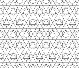Vector seamless geometric pattern with editable weight of stroke