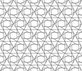 Obraz premium Vector seamless geometric pattern with editable weight of stroke