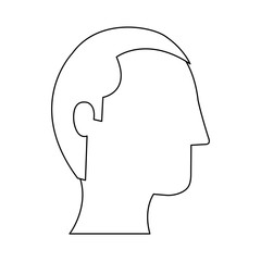 head profile of man icon over white background vector illustration
