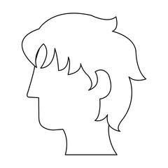 head profile of man icon over white background vector illustration