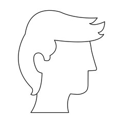 head profile of man icon over white background vector illustration
