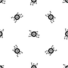 Cyber eye symbol pattern seamless black