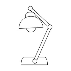 desk lamp icon over white background vector illustration