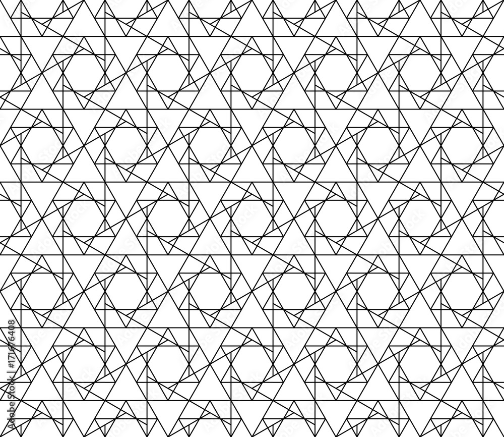 Poster vector seamless geometric pattern with editable weight of stroke