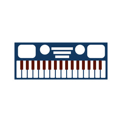synthesizer electronic instrument keyboard musical on white background vector illustration