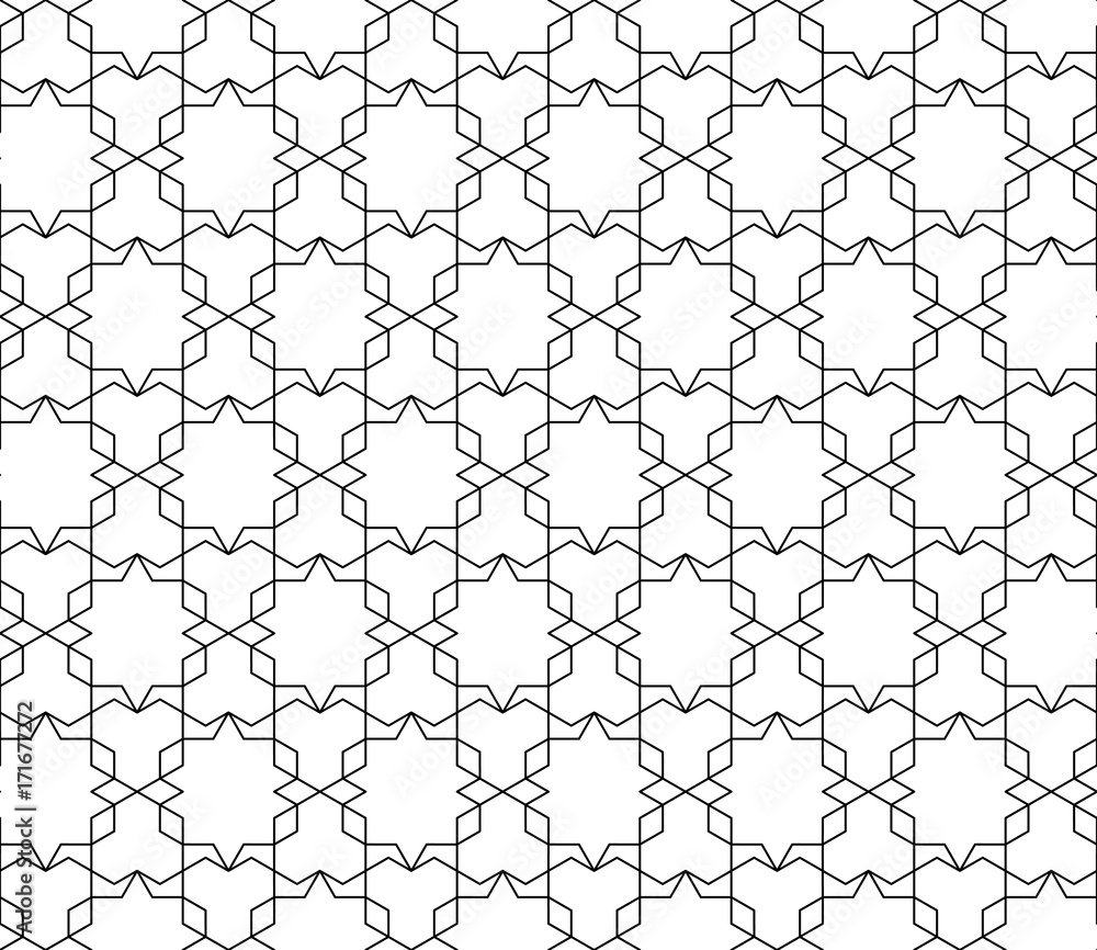 Poster vector seamless geometric pattern with editable weight of stroke