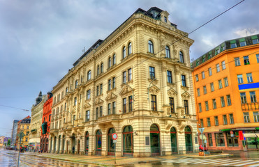 Fototapeta na wymiar Buildings in the old town of Brno, Czech Republic