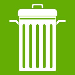 Metal trash can icon green