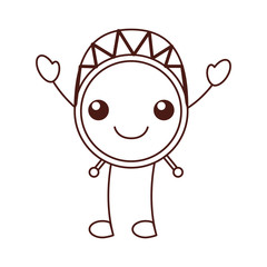 kawaii drum bass music top view icon vector illustration