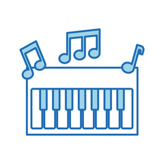 synthesizer note music electronic instrument keyboard vector illustration