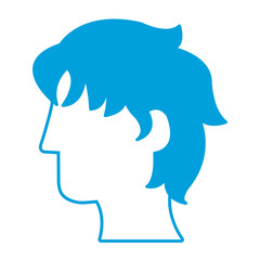 head profile of man icon over white background vector illustration