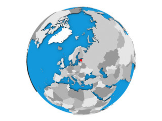 Naklejka premium Estonia on globe isolated