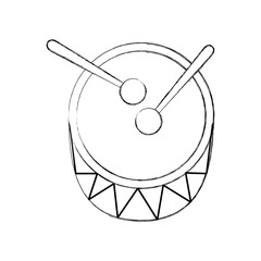drum and drumsticks bass music top view icon vector illustration