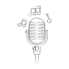 microphone note music sound equipment festival vector illustration